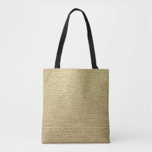Gold Stripes: Abstract Vintage Background Tote Bag