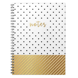 Gold Stripes Black Dots Notes Journal