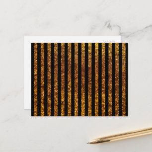 Gold Stripes, Black Stripes, Striped Pattern Postcard