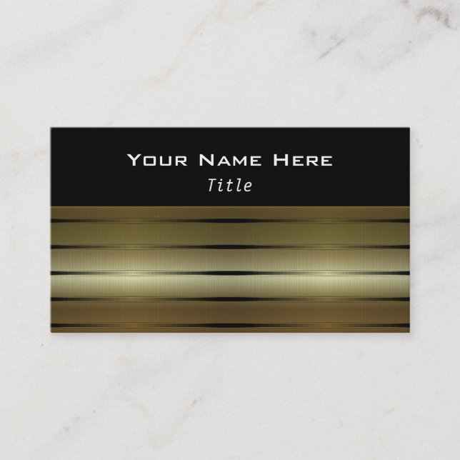 Gold Stripes D3 Contemporary Business Cards (Front)