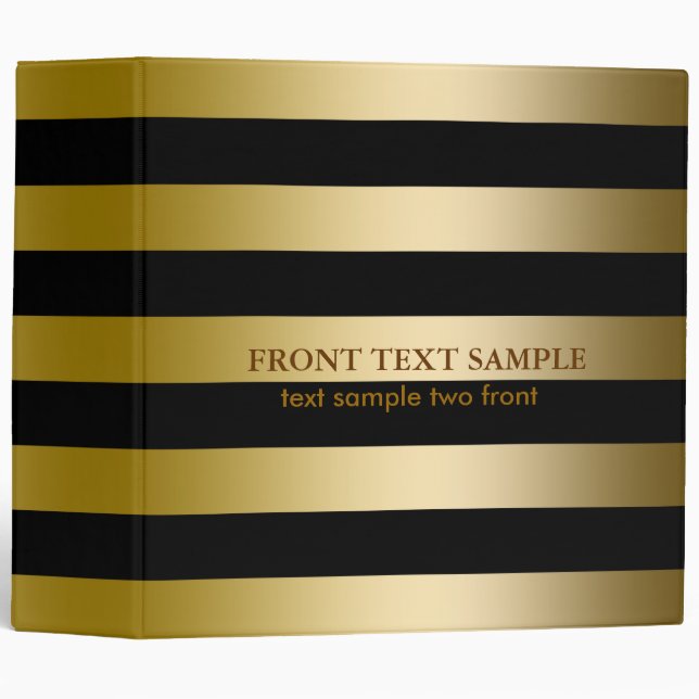 Gold Stripes Geometric Pattern Binder (Front/Spine)