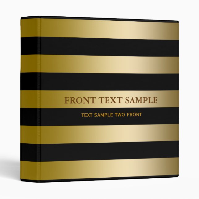 Gold Stripes Geometric Pattern Binder (Front/Spine)