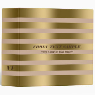 Gold Stripes Over Custom Tan Background Binder