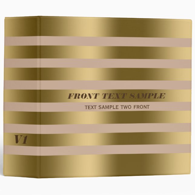 Gold Stripes Over Custom Tan Background Binder (Front/Spine)
