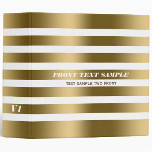 Gold Stripes Over Custom White Background Binder