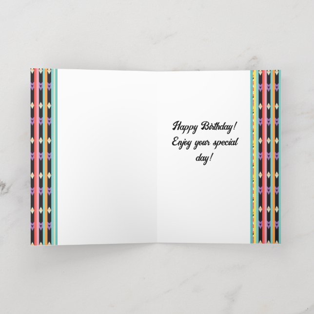 Gold stripes Pattern Foil Holiday Card (Inside Laydown)