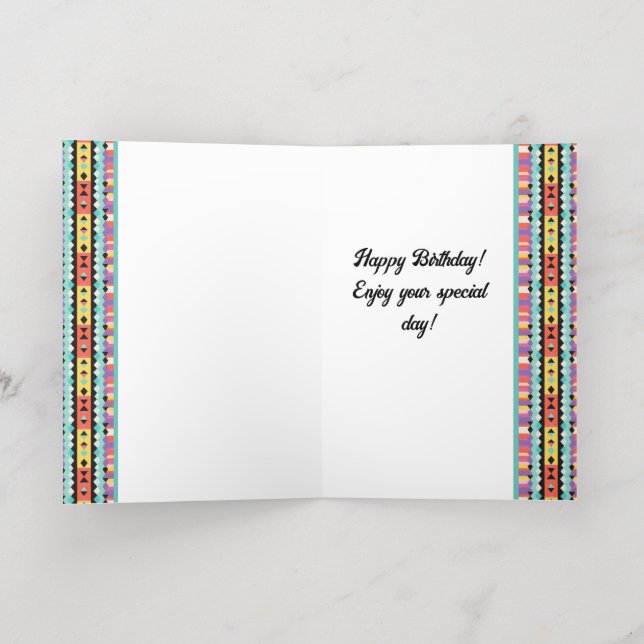 Gold stripes Pattern Foil Holiday Card (Inside Laydown)