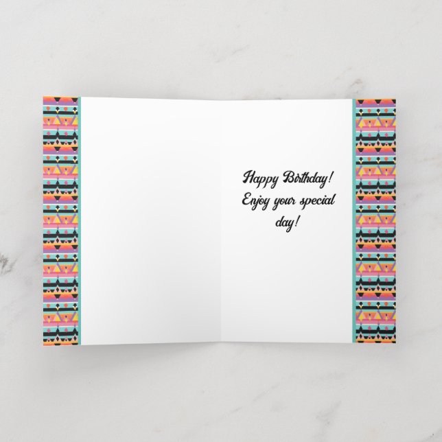 Gold stripes Pattern Foil Holiday Card (Inside Laydown)