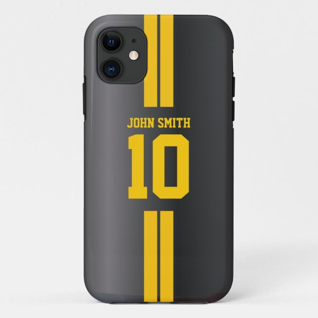 Gold Stripes Soccer Jersey Dark iPhone 5 Case (Back)