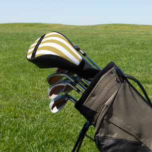 Gold Stripes, Striped Pattern, Lines, Your Name Golf Head Cover