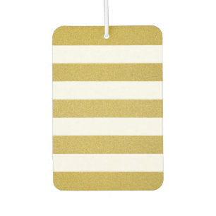 Gold Stripes, White Stripes, Striped Pattern Air Freshener