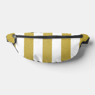 Gold Stripes, White Stripes, Striped Pattern Fanny Pack