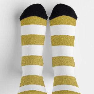 Gold Stripes, White Stripes, Striped Pattern Socks