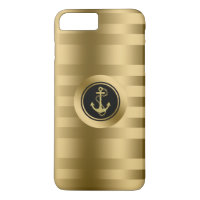 Gold Stripes With Nautical Anchor