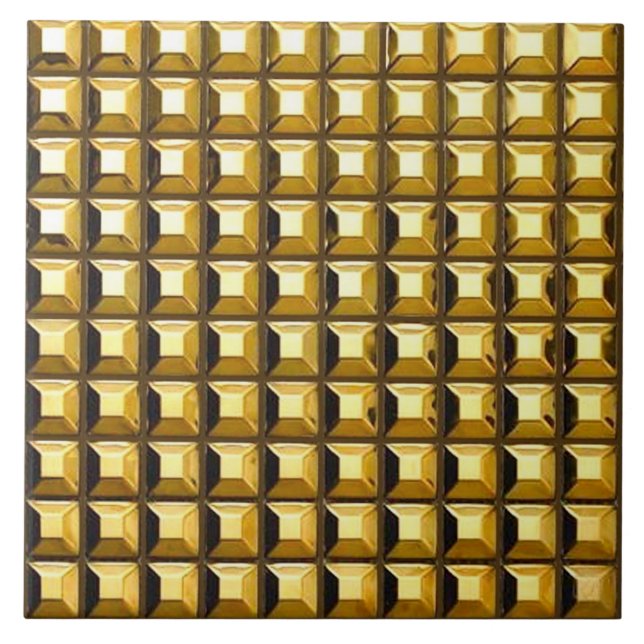 Gold Studs Ceramic Tile (Front)