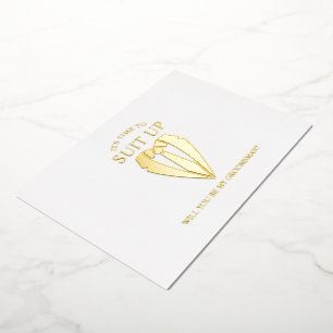Gold Suit Personalized Groomsman Proposal