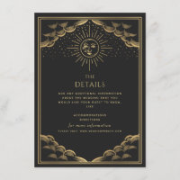 Gold Sun and Moon Tarot Wedding Details