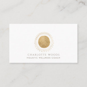 Gold Sun Holistic Wellness Coach Business Card