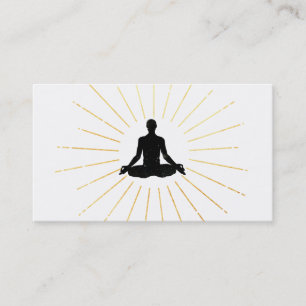 *~* Gold Sun Rays Meditation Lotus Pose Man Business Card