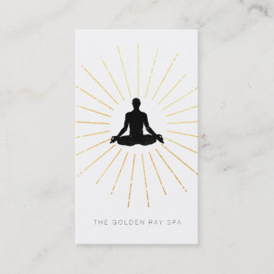 *~* Gold Sun Rays Meditation Man Yoga Pose Business Card