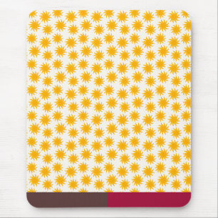 Gold Sunburst Brown Crimson Mousepad