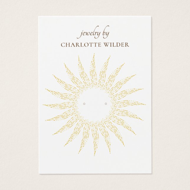 Gold Sunburst Circle Earring Display Card (Front)