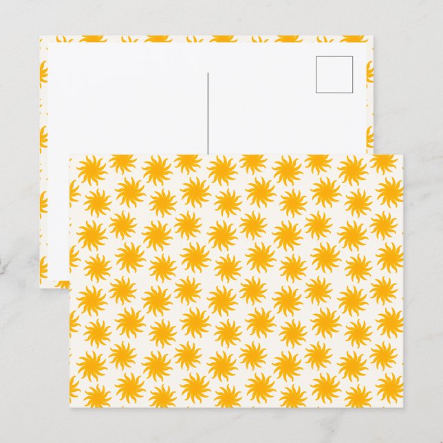 Gold Sunburst Pattern Postcard (Front/Back)