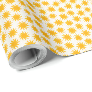 Gold Sunburst Pattern Wrapping Paper