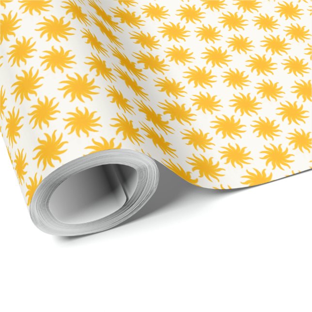Gold Sunburst Pattern Wrapping Paper (Roll Corner)