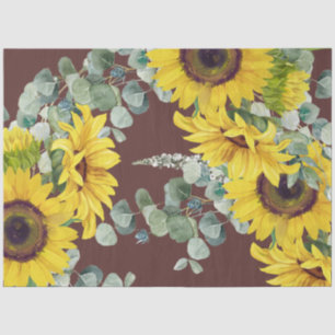 Gold Sunflower Eucalpytus Greenery Tissue Paper