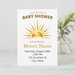 Gold Sunrise Baby Shower Celebration Invitation