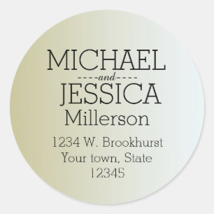 Gold Sunrise Personalized address Classic Round Sticker