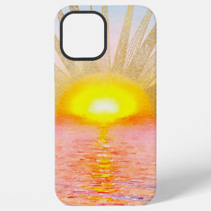 Gold Sunset Sun Mandala Watercolor Sea iPhone 12 Pro Max Case