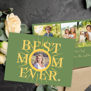 Gold sunshine mom multi photo Mother's Day card