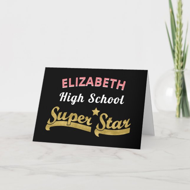 Gold Super Star Graduation Card (Front)