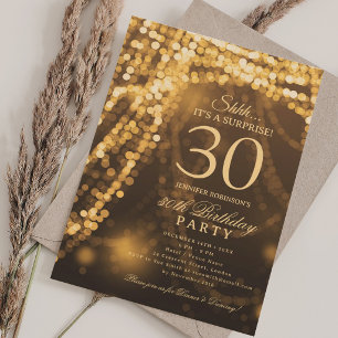 Gold   Surprise 30th Birthday Party  Invitation