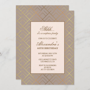 Gold Surprise 44e anniversaire invitation