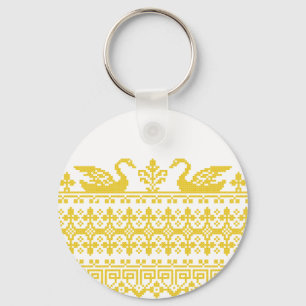 Gold Swans Keychain