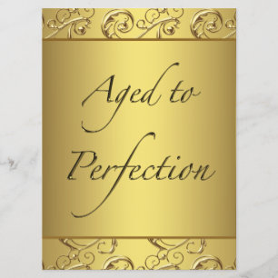 Gold Swirl Aged to Perfection Birthday Party Invitation