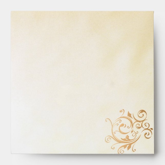 Gold Swirl Envelope-Square Envelopes (Front)