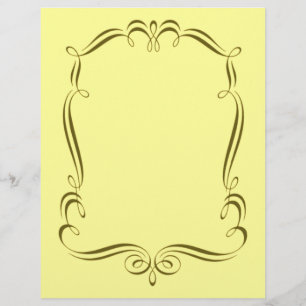 Gold Swirl Frame Design Scrapbook Paper
