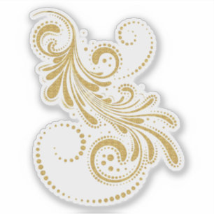 Gold swirl Sticker