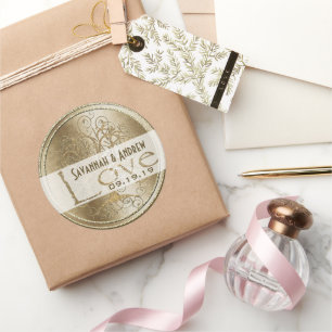 Gold Swirl Tree Gold Wedding Seal