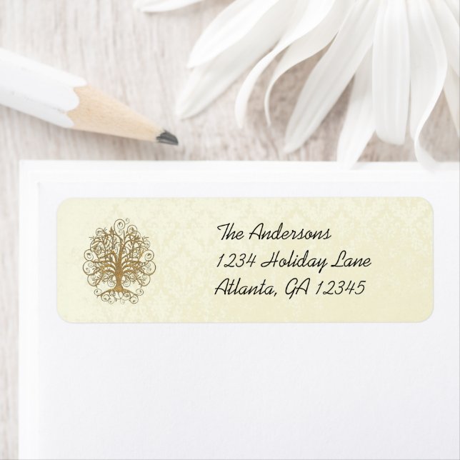 Gold  Swirl Tree  Labels (Insitu)