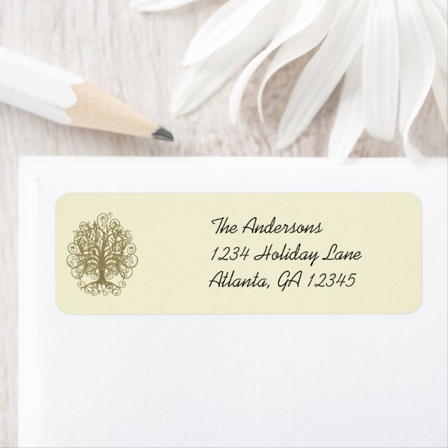 Gold  Swirl Tree  Labels (Insitu)