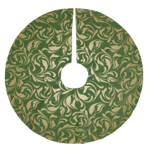 Gold Swirls Brushed Polyester Tree Skirt