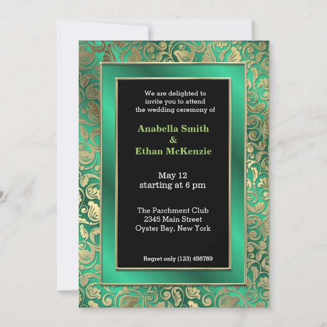 Gold Swirls * choose background colour Invitation (Front)