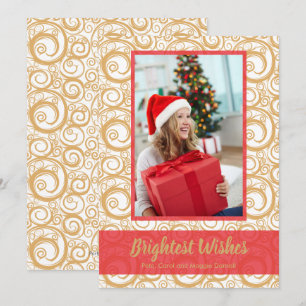 Gold Swirls Christmas Photo Card