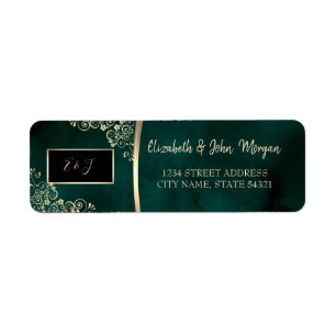 Gold Swirls Emerald Green Wedding 