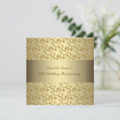 Gold Swirls Gold 50th Wedding Anniversary Party Invitation (Standing Front)